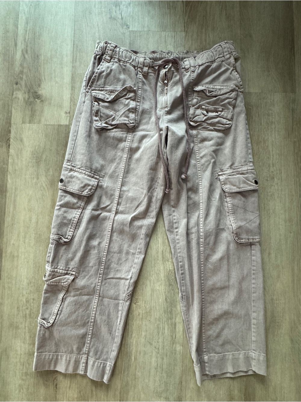 Free People Tahiti Pull-On Cargo Pants In Cashmere Size L - Picture 2 of 11